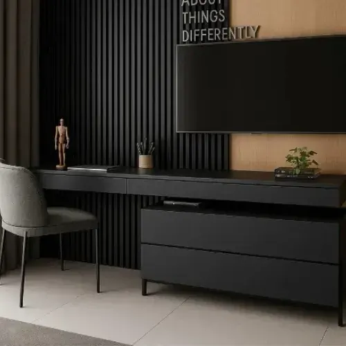 Ripado PVC instalado — cor Preto